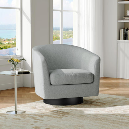 Swivel Barrel Accent Chair, Modern Round Chenille Fabric Arm Chair for Living Room, Bedroom, Comfy