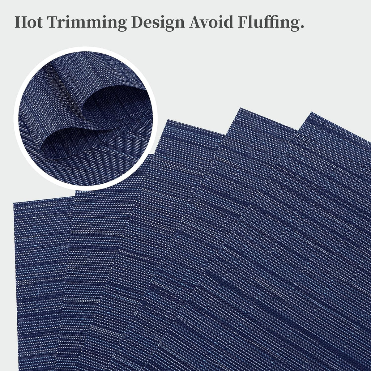 Leetaltree Blue Placemats Set of 8 - Heat Resistant Non-Slip Place mats for Dining Table, Washable