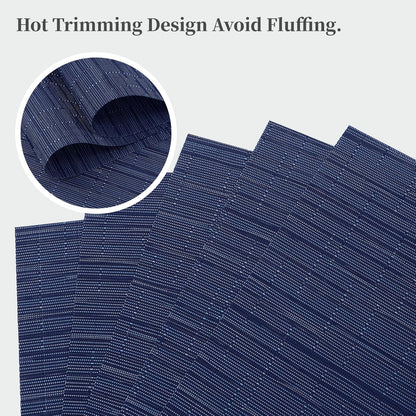 Leetaltree Blue Placemats Set of 12 - Heat Resistant Non-Slip Place mats for Dining Table, Washable
