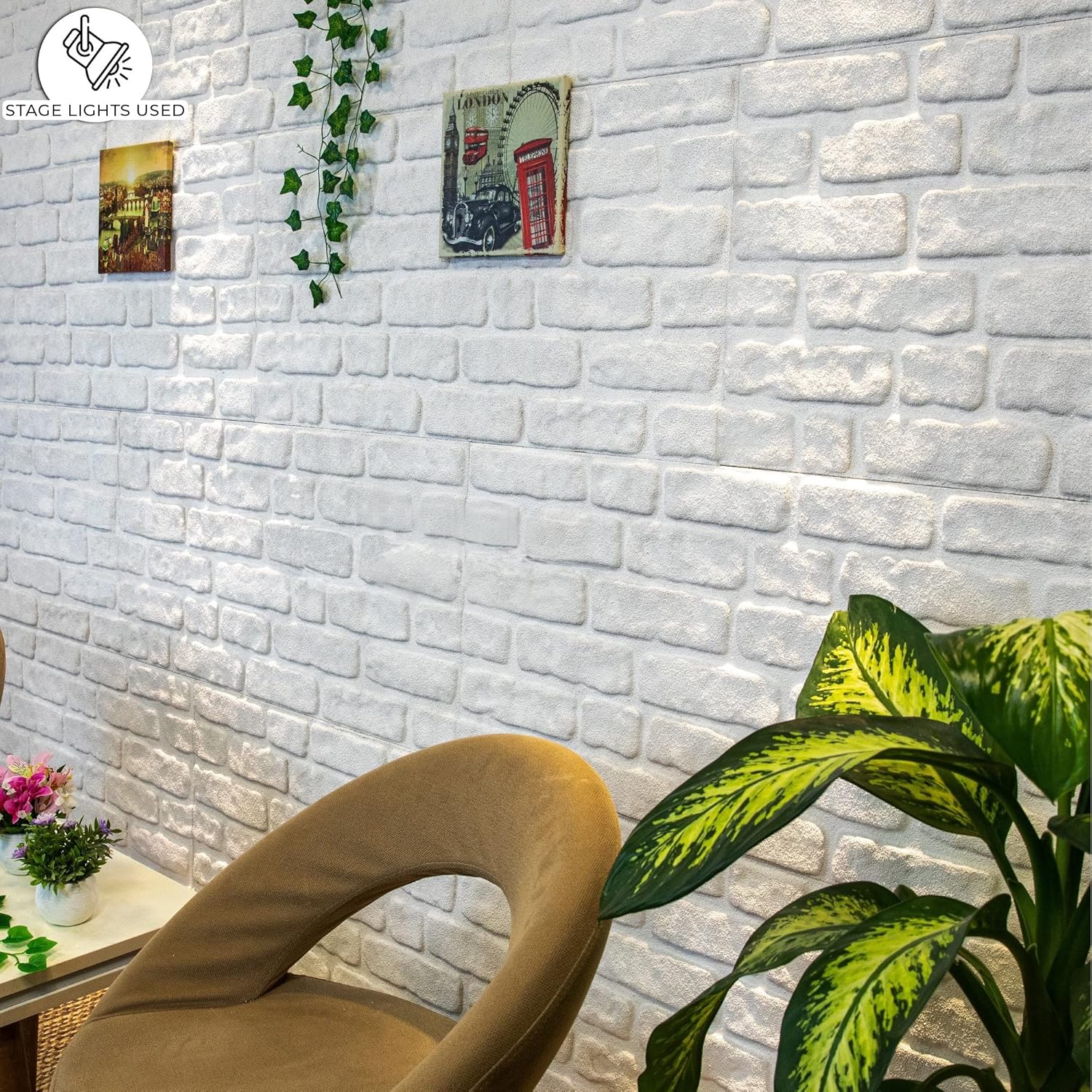 Dundee Deco 3D Wall Panels Faux Brick - Cladding, White Stone Look Wall Paneling, Styrofoam Facing