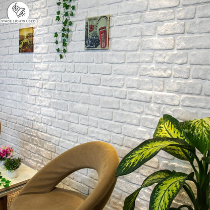 Dundee Deco 3D Wall Panels Faux Brick - Cladding, White Stone Look Wall Paneling, Styrofoam Facing