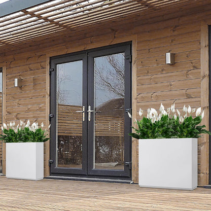Metallic Heavy Planter for Outdoor Plants, 38Lx10Wx30H Inches Tall and Long Metal Divider Planter