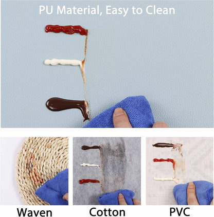 Set of 8 Faux Leather Placemats, PU Table Mats, Waterproof, Stain Resistant, Heat Resistant