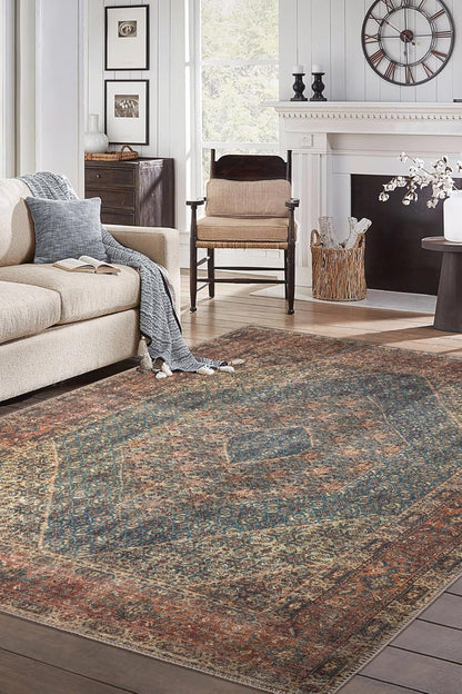 Keen Home Design 4x6 Rug - Machine Washable Area Rug with Non-Slip Backing, Ideal for Living Room
