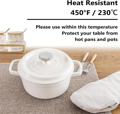 Home Brilliant Linen Placemats Set of 8 Heat Resistant Dining Table Cloth Place Mats Kitchen Table