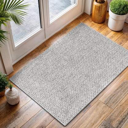 CAMILSON Easy Jute Rug 2x3, Indoor Outdoor Gray Color Farmhouse Area Rugs for Living Room and