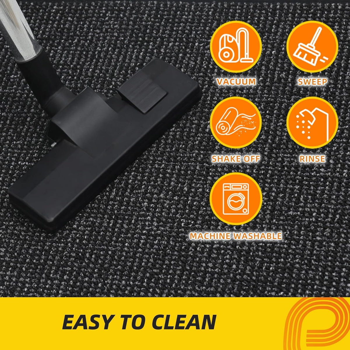 JSEI Dirt Trapper Door Mat 24"x36" Non-Slip Washable Entrance Mat, Dog Doormats, Absorbent &