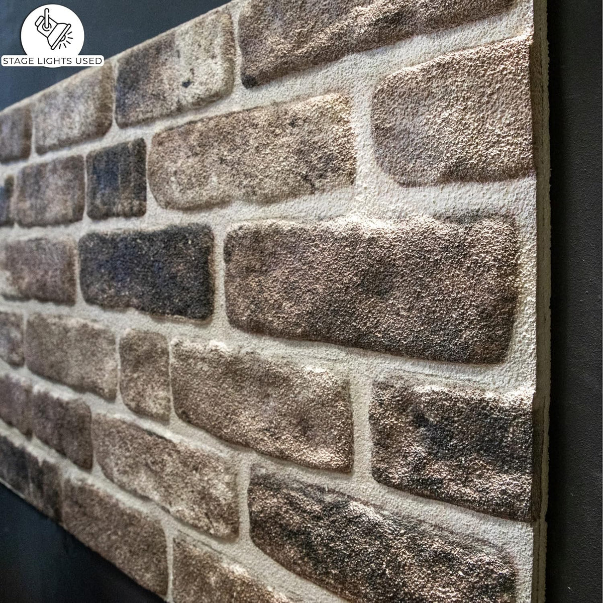 Dundee Deco 3D Wall Panels Faux Brick - Cladding, Grey Black Stone Look Wall Paneling, Styrofoam