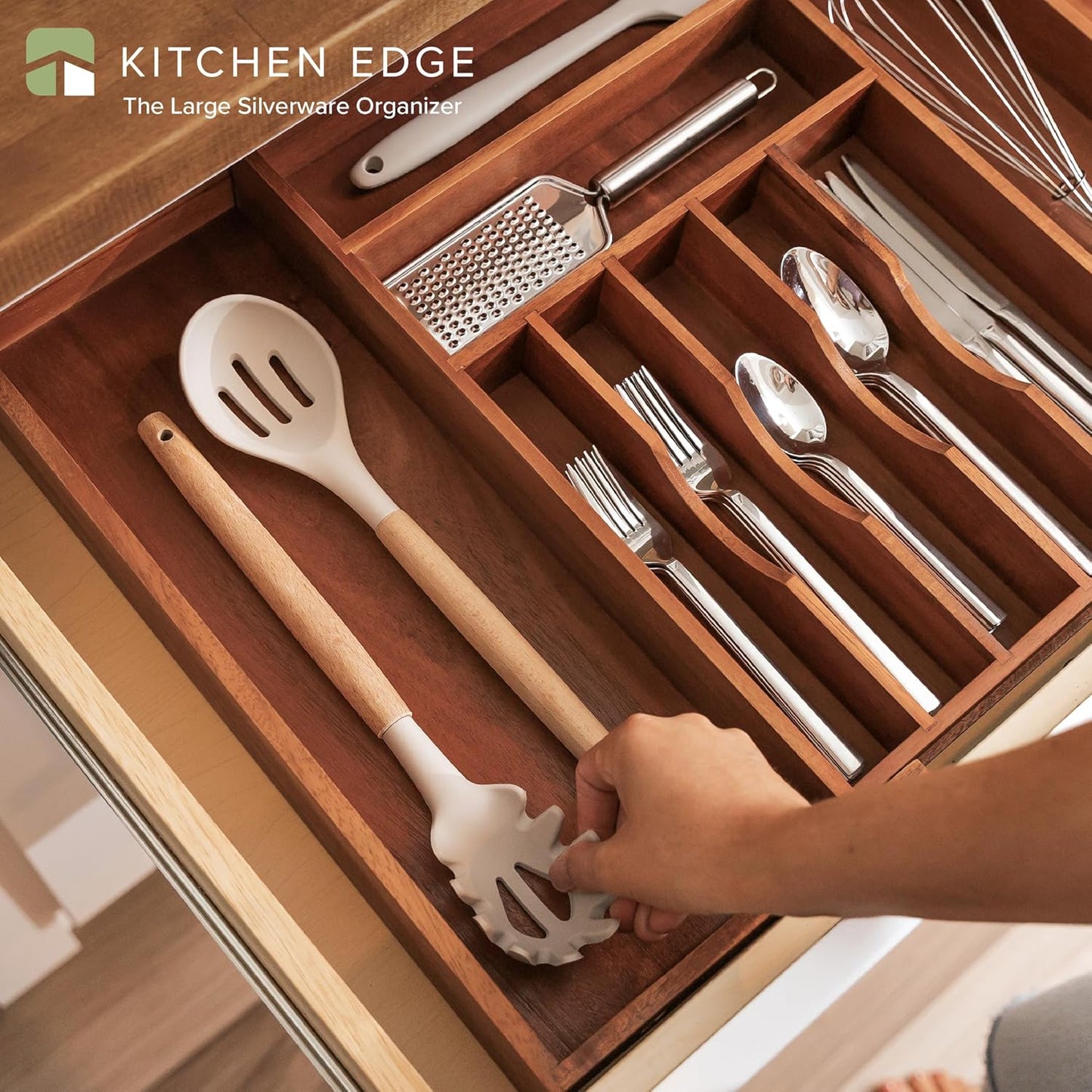 Premium Silverware, Flatware and Utensil Organizer for Kitchen Drawers, Food-Safe Contract Grade