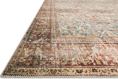Loloi Layla Collection LAY-04 Ocean/Rust 2'-6" x 7'-6" .13" Thick Runner Rug, Soft, Durable