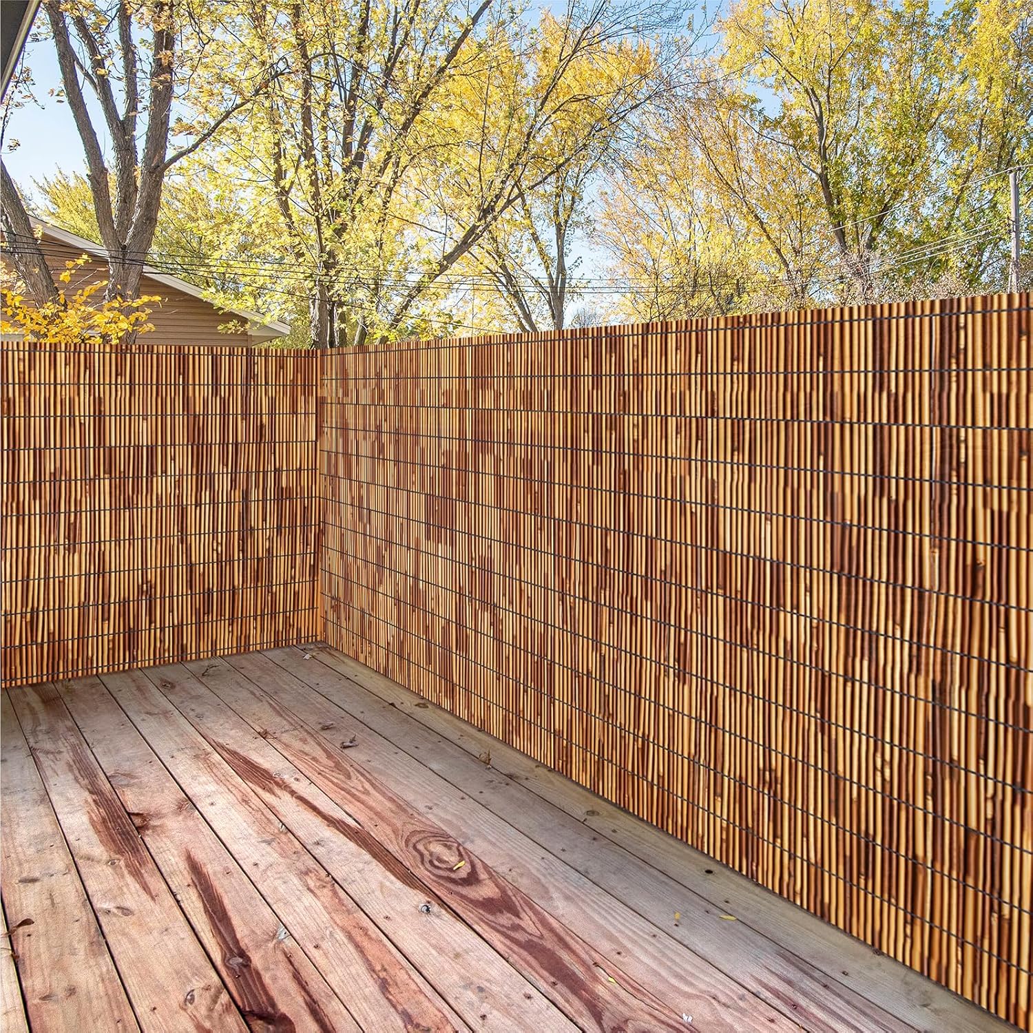 Natural Reed Fencing Rolls,6.5FT X 9.8FT Reed Screen Curtain Fence Covering Privacy Bamboo for