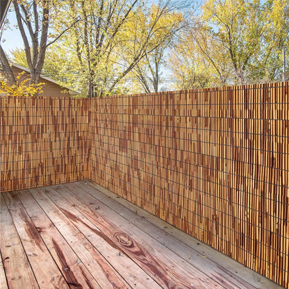 Natural Reed Fencing Rolls,6.5FT X 9.8FT Reed Screen Curtain Fence Covering Privacy Bamboo for