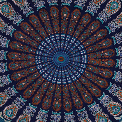 Bless International Handmade Indian hippie Bohemian Psychedelic Peacock Mandala Wall hanging