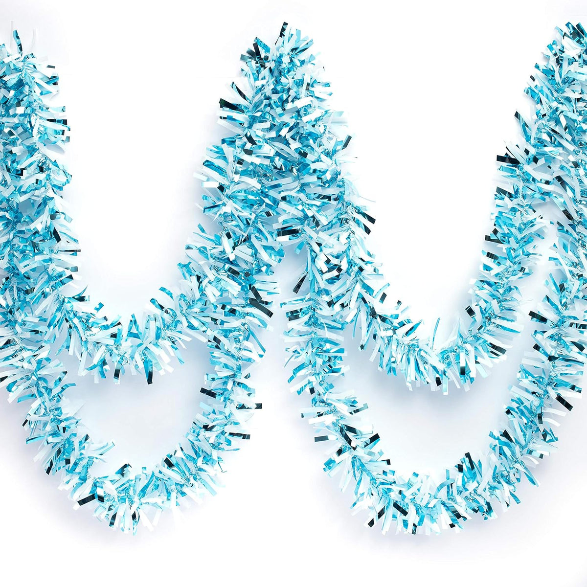 Anderson's Light Blue & White Sparkle Glitter Metallic Tinsel Twist for Trailer Or Golf Cart, 4