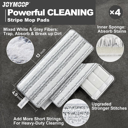 JOYMOOP Flat Mop Pads, Microfiber Mop Cleaning Pads, Washable Pads, Pads Replacement for Flat Mop