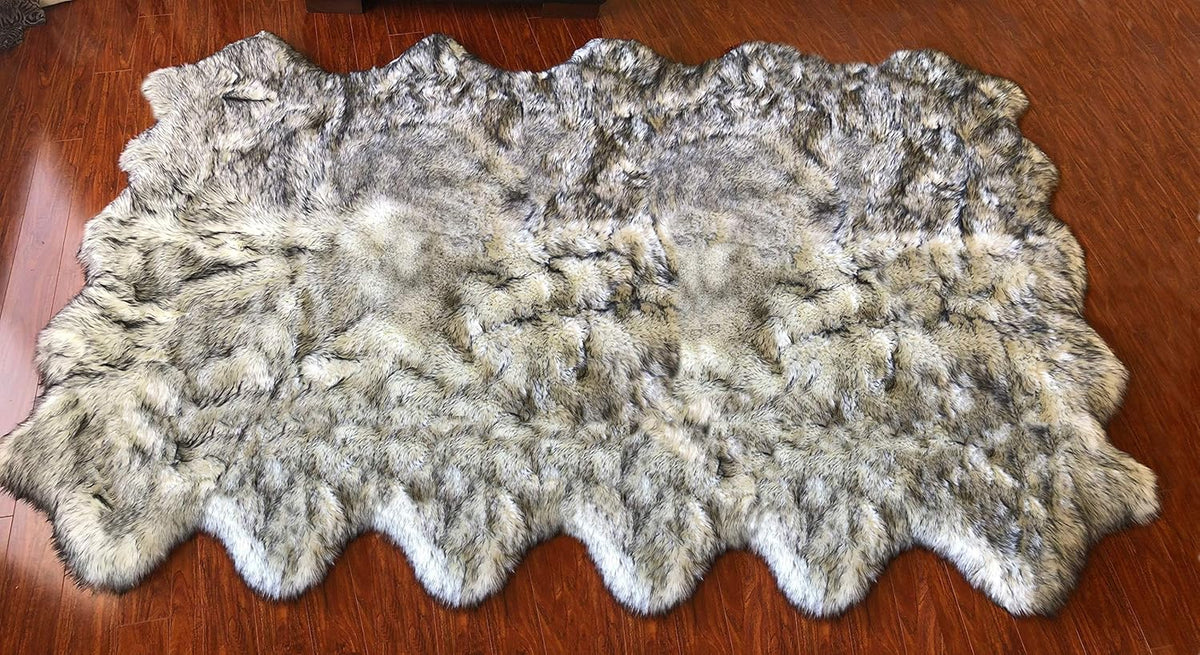LAMBZY Faux Sheepskin Hypoallergenic Free Shape Silky Shag Rug, Luxury Shaggy Silky Plush Carpet