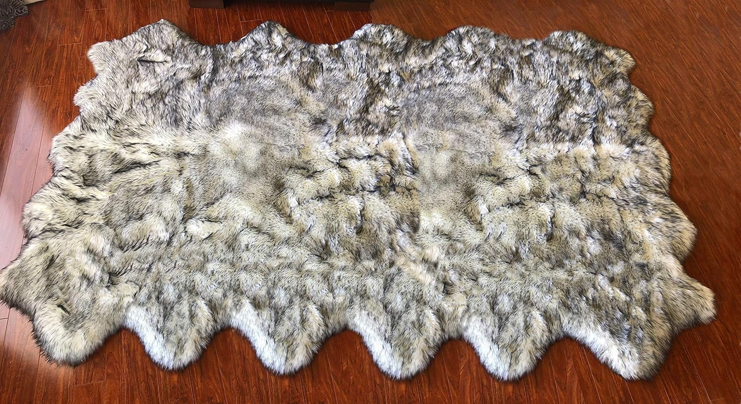 LAMBZY Faux Sheepskin Hypoallergenic Free Shape Silky Shag Rug, Luxury Shaggy Silky Plush Carpet