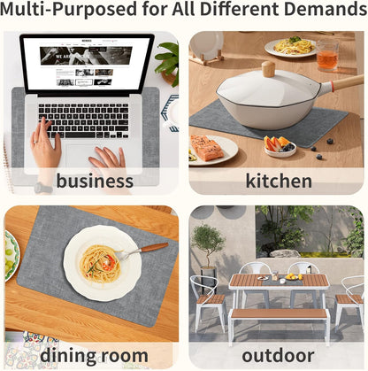 Maxpearl Faux Leather Placemats Set of 4 - Waterproof - Wipe Clean - Heat Resistant - Anti Slip