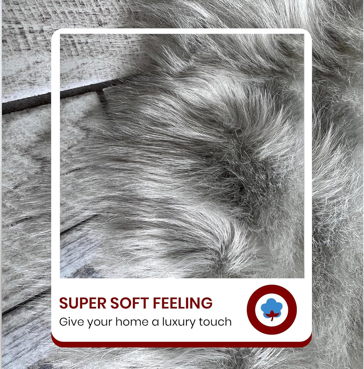 LAMBZY Faux Sheepskin Hypoallergenic Free Shape Silky Shag Rug, Luxury Shaggy Silky Plush Carpet