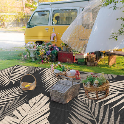 GENIMO Outdoor Rug 10' x 14' Waterproof for Patios Clearance, Reversible Outdoor Plastic Straw
