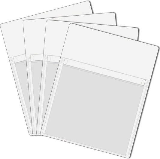 Magnetic Pocket 4 Pack – Self-Adhesive Magnetic Storage Pouch for Documents, Notes & Tools, Strong