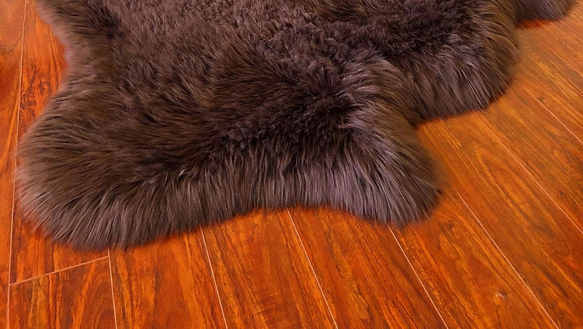 LAMBZY Faux Sheepskin Hypoallergenic Free Shape Silky Shag Rug, Luxury Shaggy Silky Plush Carpet