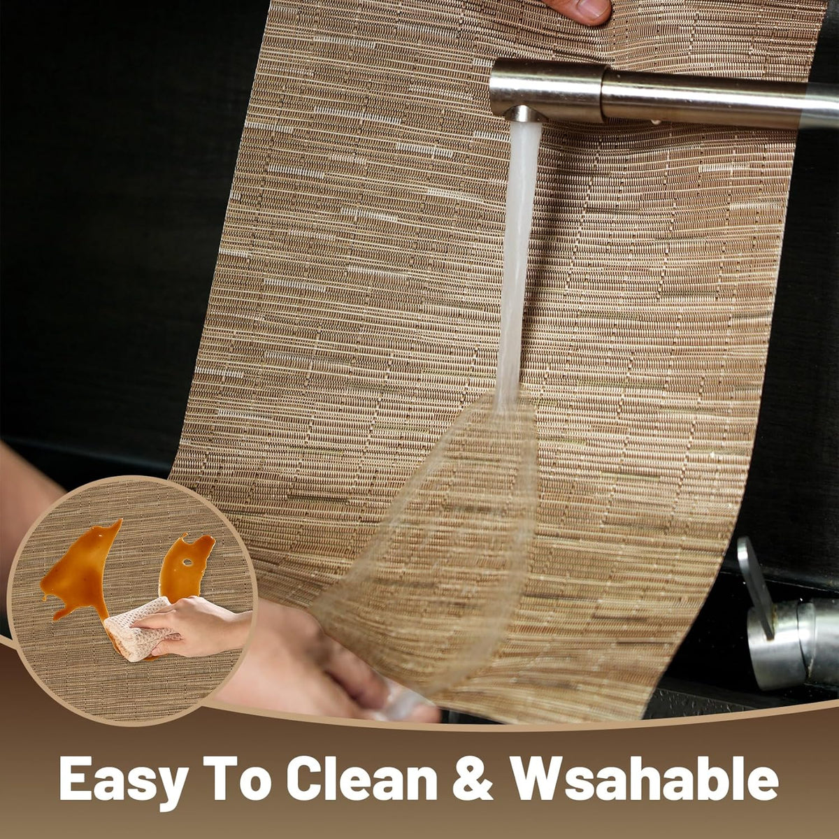 Placemats Set of 8，Non-Slip PVC Weave Table Mats Easy to Clean，Heat Resistant Place Mats for