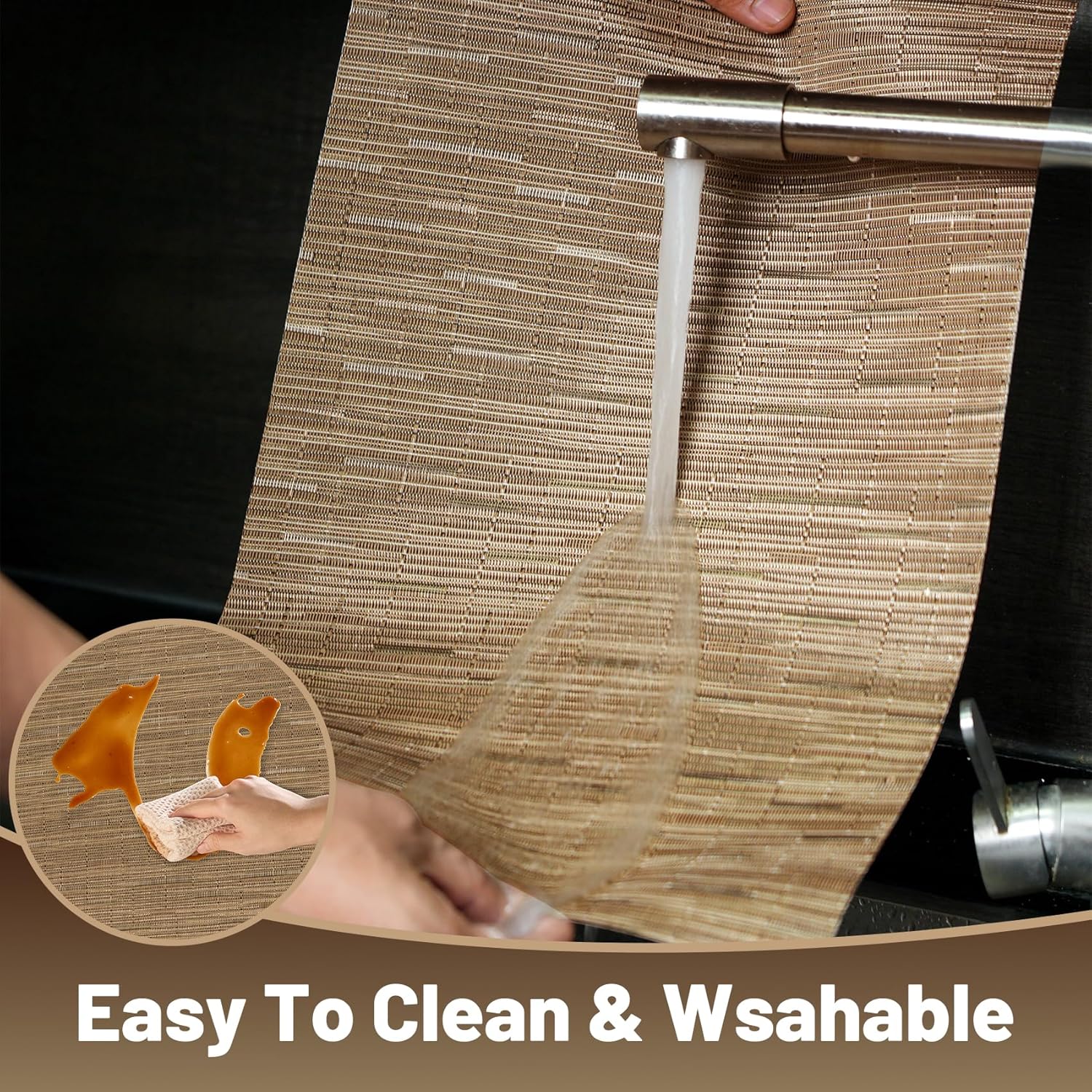 Placemats Set of 12，Non-Slip PVC Weave Table Mats Easy to Clean，Heat Resistant Place Mats for