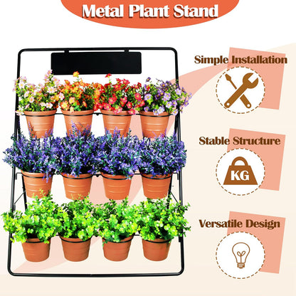 Sunnyglade 3-Tier Metal Plant Stand Rack Multiple Flower Pot Holder Shelf Ladder Plant Display