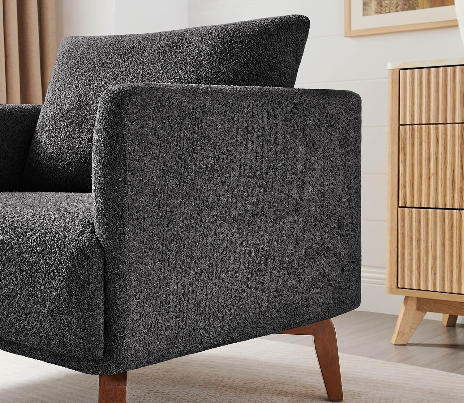 Oversized Accent Chair Modern Boucle Armchair for Living Room Sets of 2 - 37" Wide & Cozy Reading