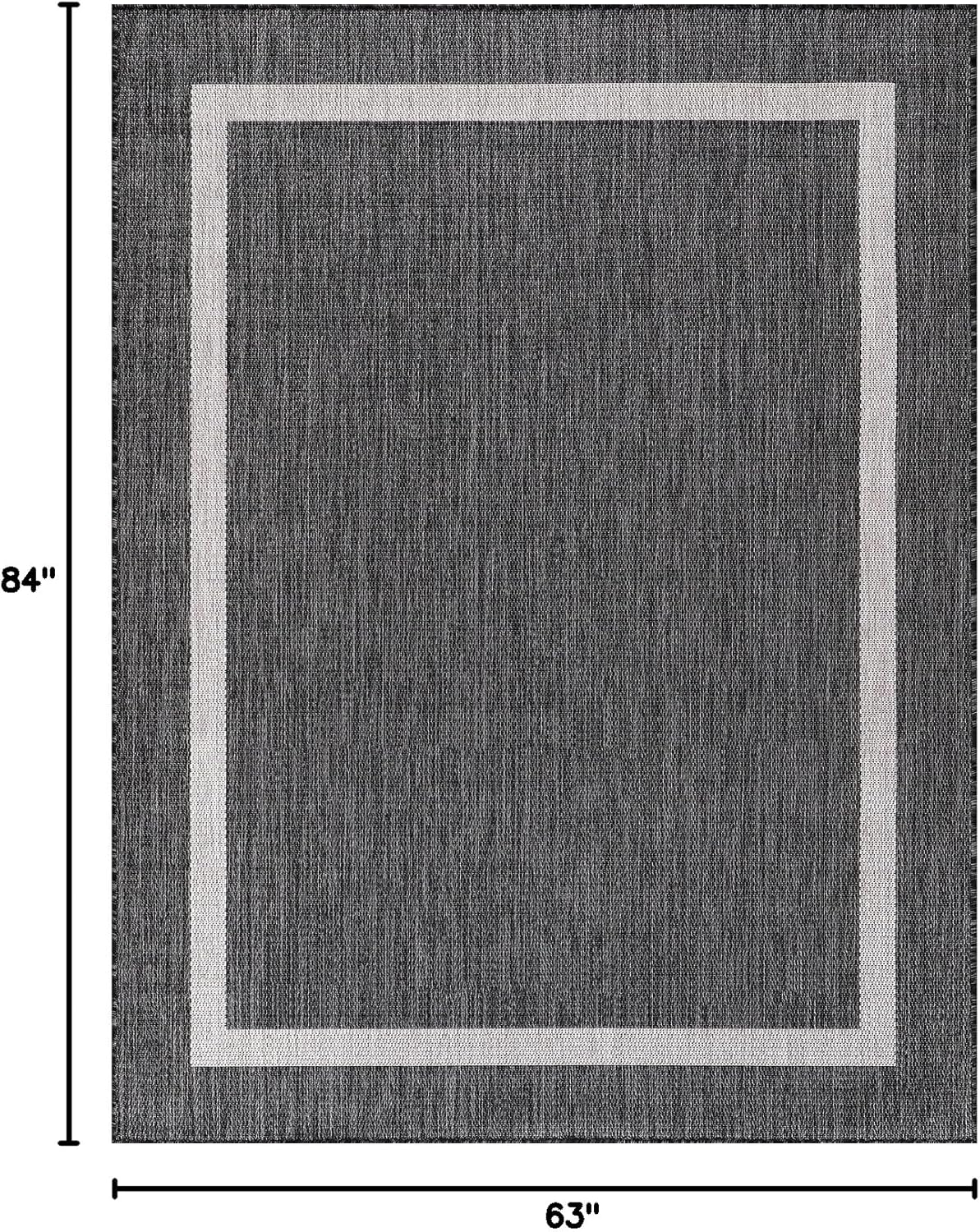 Bordered Outdoor Rug 5x7 Washable Outside Carpet for Indoor Patio Porch Waterproof Easy Cleaning