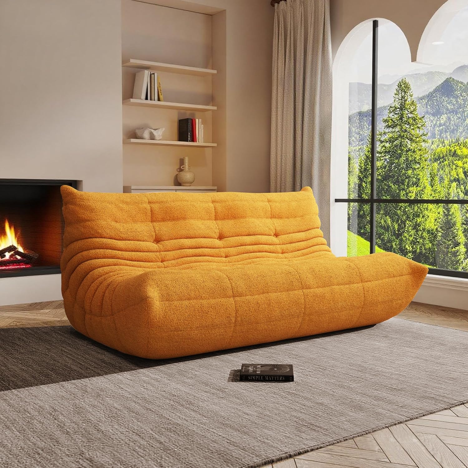 Bean Bag Chair, Oversized Bean Bag Chair for Living Room, Fireside Chair for Adults with Memory