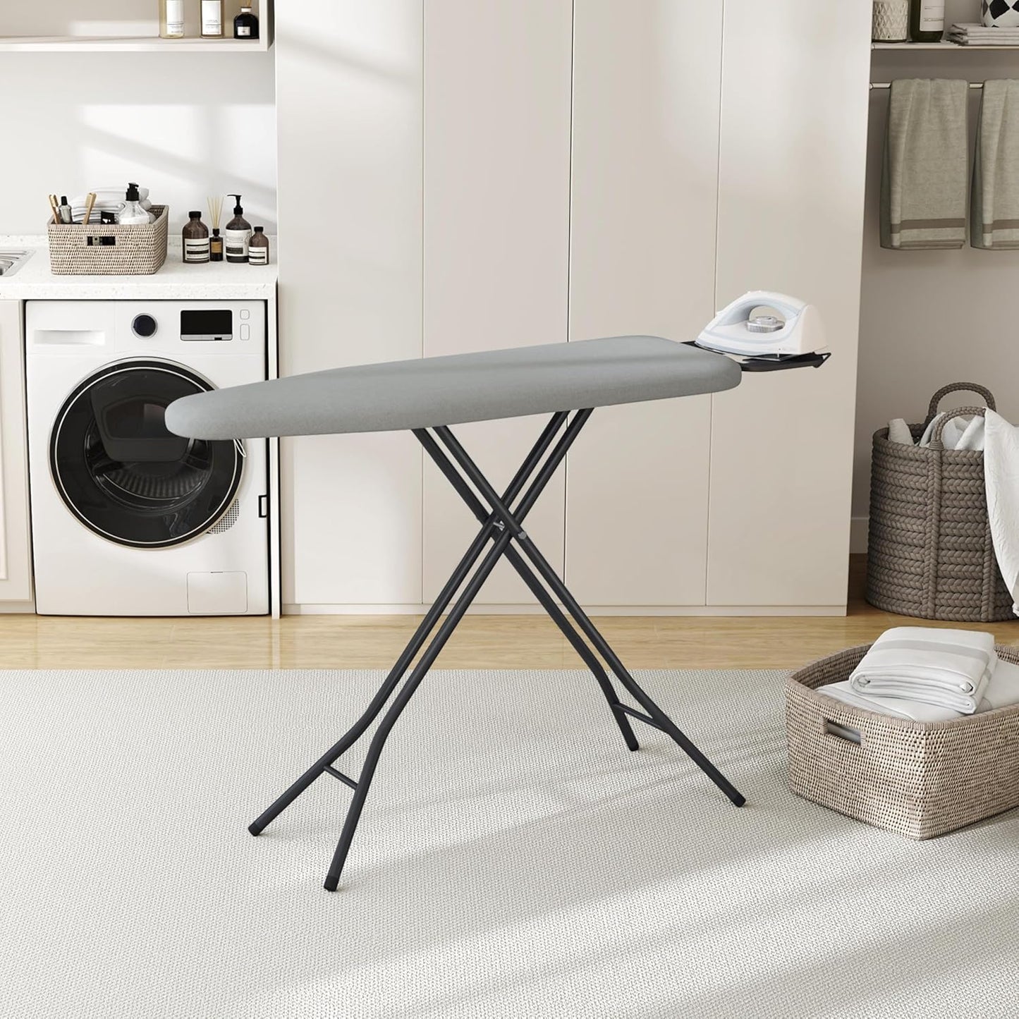 Yaheetech Foldable Ironing Board, Heavy Duty Iron Board with 9 Adjustable Heights, 4 Layer Cover