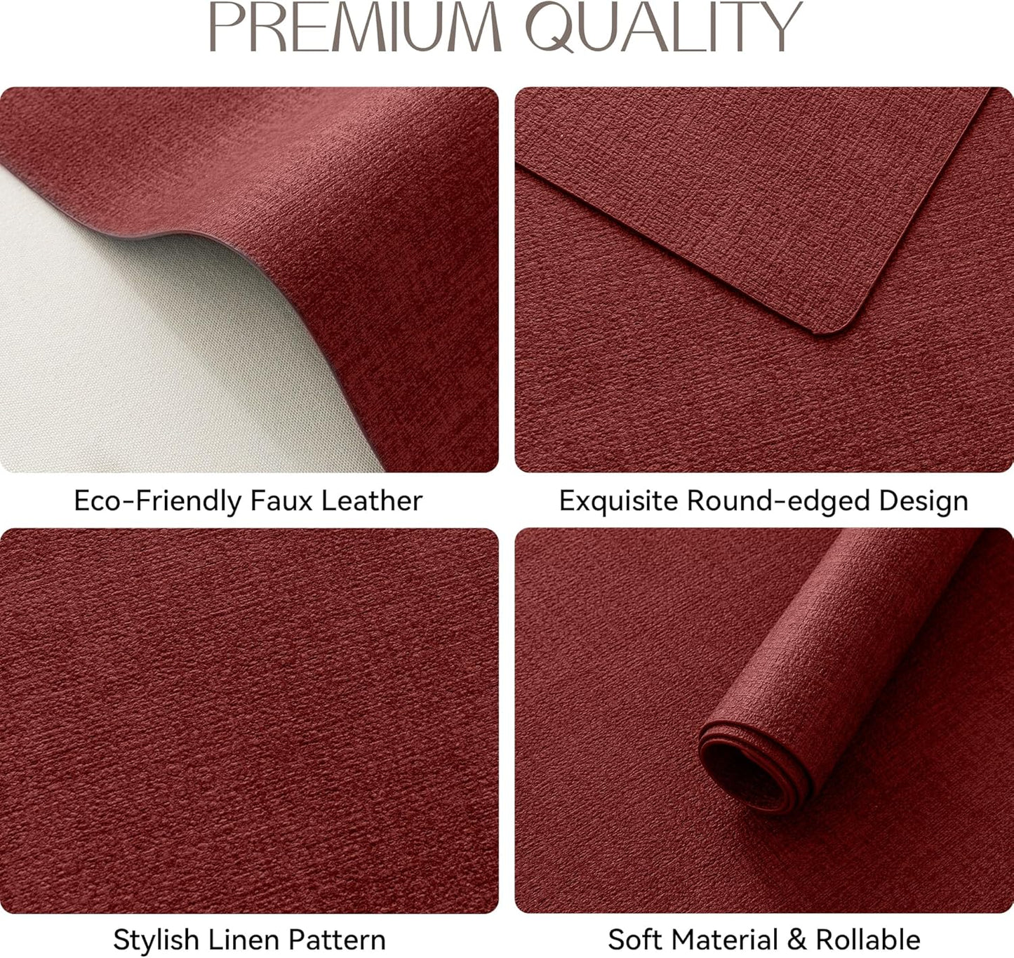 Romanstile Vinyl Placemats Set of 4-12 X 18 Inch - Heat Resistant Place Mats 100% Waterproof