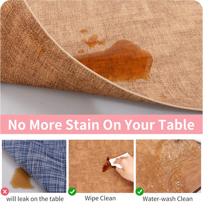 Maxpearl Faux Leather Placemats Set of 4 - Waterproof - Wipe Clean - Heat Resistant - Anti Slip