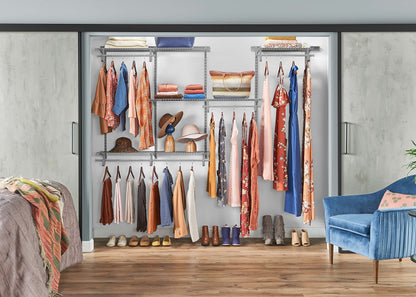 ClosetMaid ShelfTrack Wire Closet Organizer System, Adjustable from 5 to 8 Ft., With Shelves