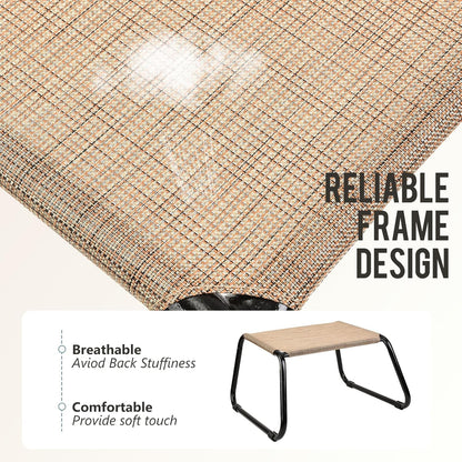Outdoor Footstools for Patio,Backyard Patio Furniture Metal Frame Small Seat All Weather Footrest
