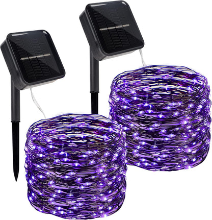 Twinkle Star 2 Pack Outdoor Solar String Lights, Total 80FT 240 LED Solar Powered Halloween