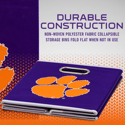 Franklin Sports NCAA Storage Bin - Cube Organizer - Clemson