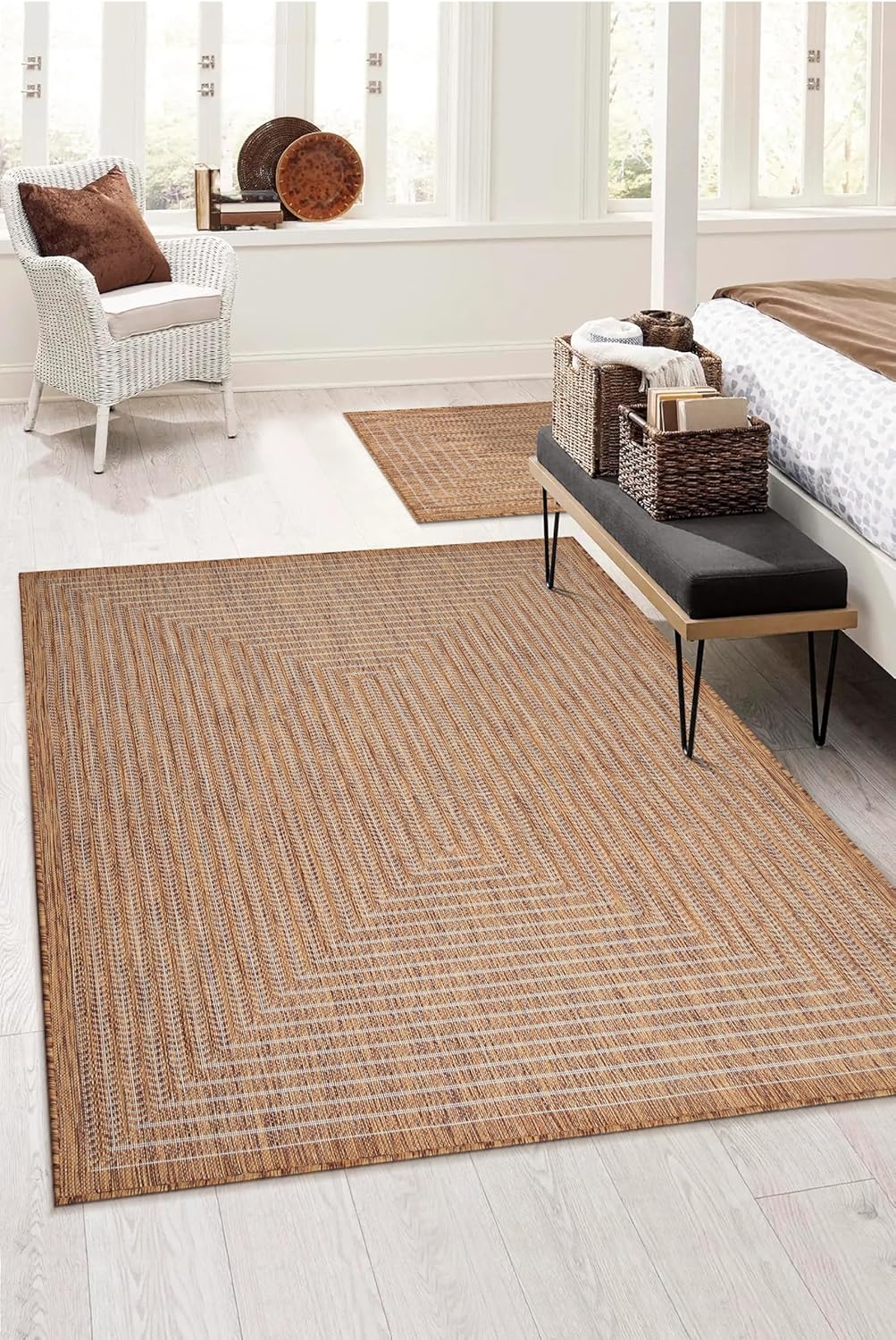 Adiva Rugs Outdoor Indoor Area Rug, Weather Resistant, Easy to Clean, Stain Resistant Floor Mat for