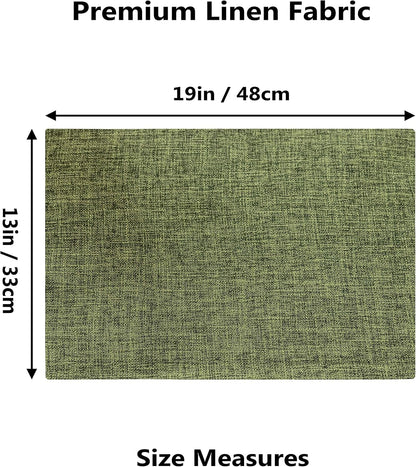 Home Brilliant Linen Cloth Placemats Set of 8 Heat Resistant Dining Table Place Mats Table Mat
