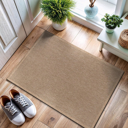 CAMILSON Easy Jute Rug 2x3, Indoor Outdoor Natural Color Fiber Area Rugs for Bathroom and Kitchen