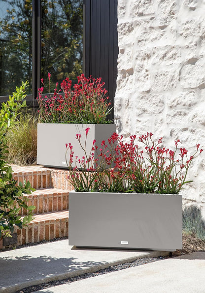 Veradek Block Series Long Box Planter - Large Rectangular Planter for Indoor or Outdoor Patio/Porch