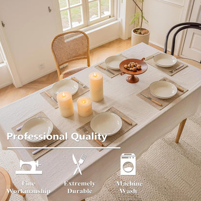 Home Brilliant Linen Place Mats Set of 6 Heat Resistant Dining Table Place Mats Cloth Placemats