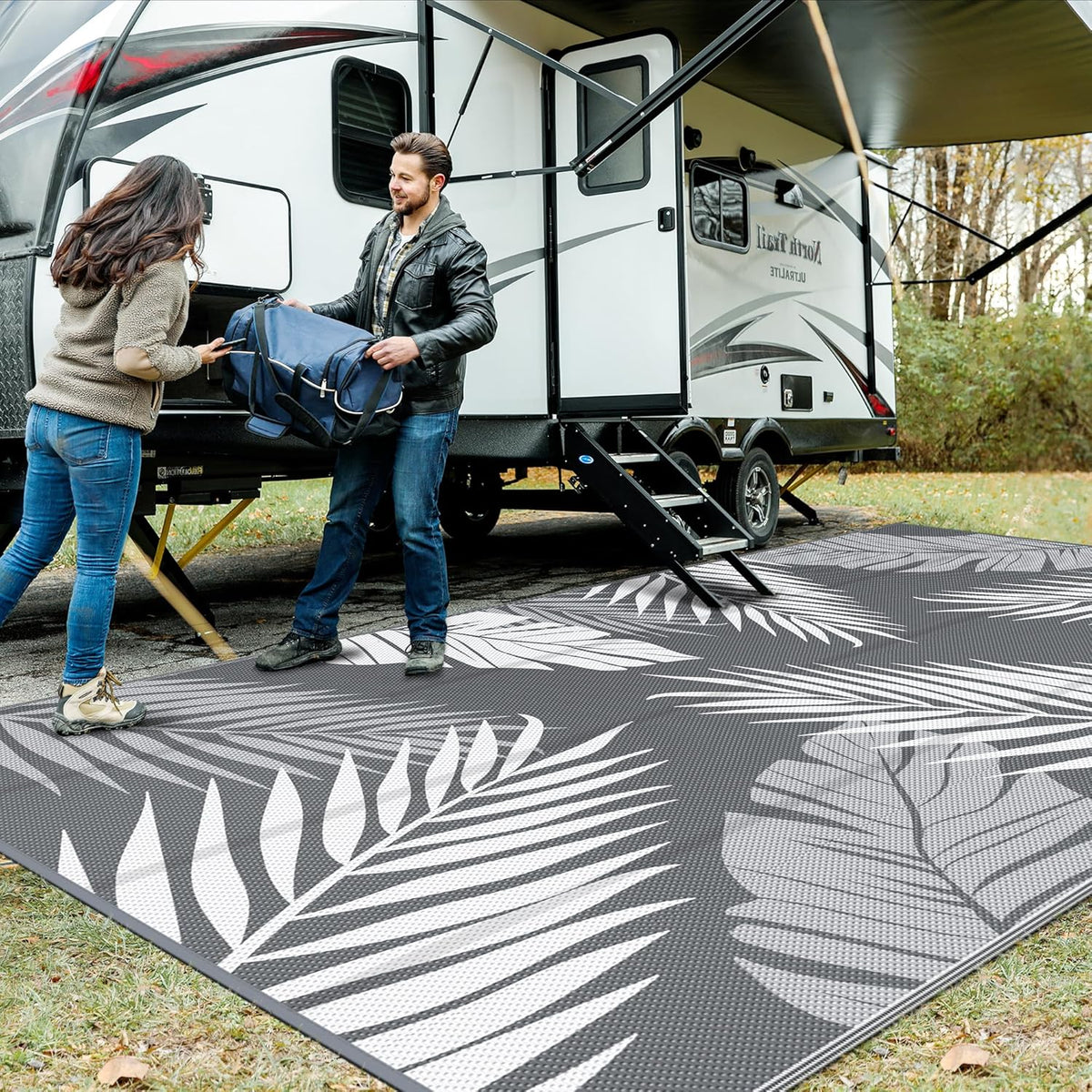 GENIMO Outdoor Rug 10' x 20' Waterproof for Patios Clearance, Reversible Outdoor Plastic Straw