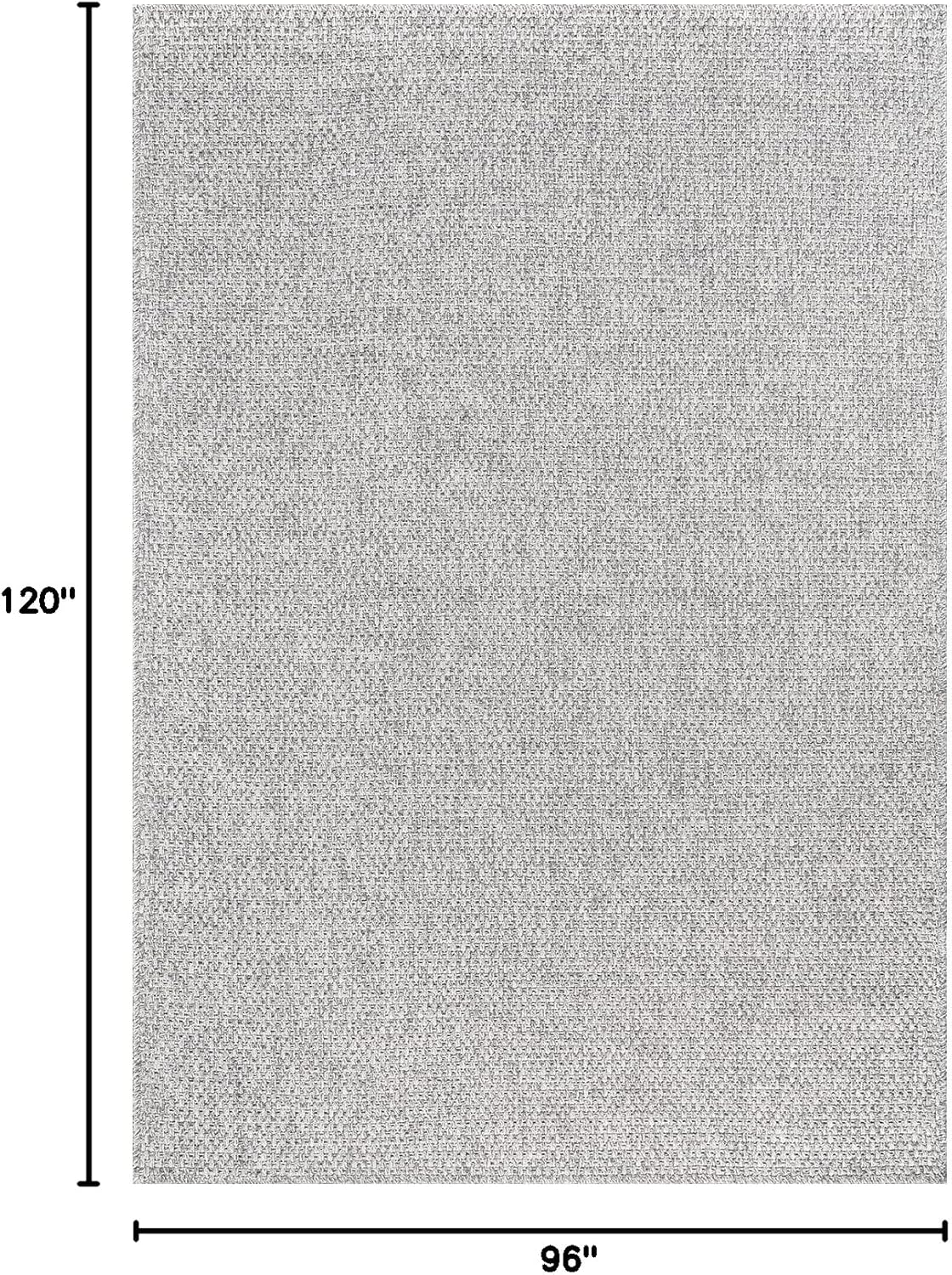 CAMILSON Easy Jute Rug 8x10, Indoor Outdoor Grey Color Area Rugs for Living Room Farmhouse Patio