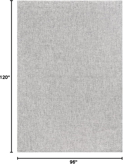 CAMILSON Easy Jute Rug 8x10, Indoor Outdoor Grey Color Area Rugs for Living Room Farmhouse Patio