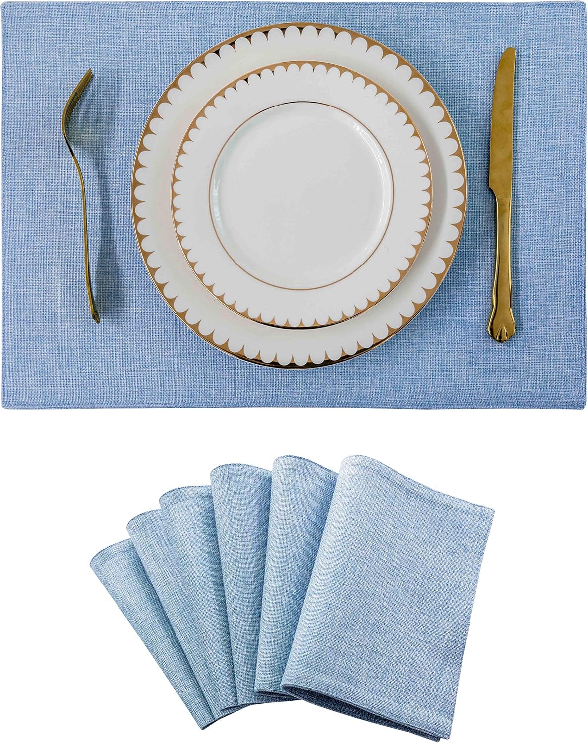 Home Brilliant Placemats Table Mat Set of 6 Heat Resistant Dining Place Mats for Kitchen Restaurant
