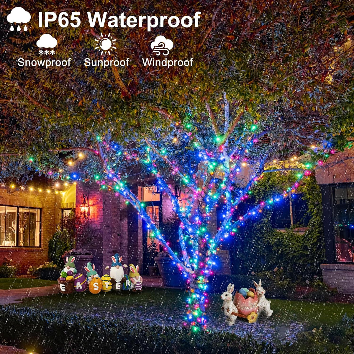 Christmas Lights Outdoor, 66FT 200 LED Christmas Tree Lights with 8 Modes Waterproof, Connectable