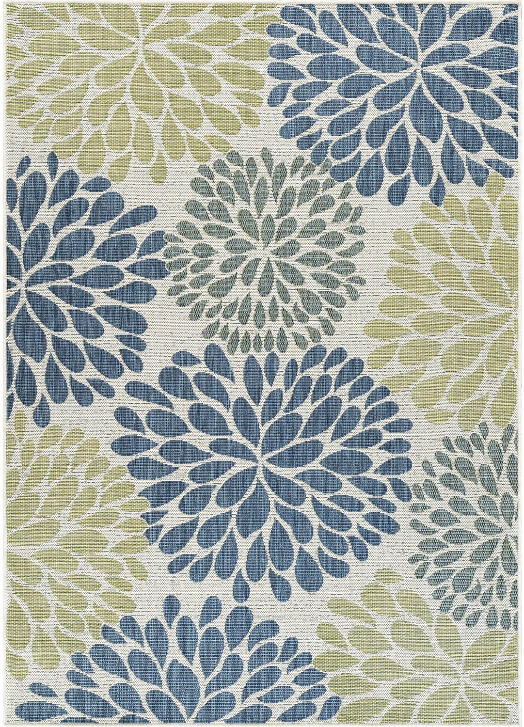 Beverly Rug Outdoor Rug 10x14 Modern Exotic Tropical Leaf Area Rugs for Indoor and Outdoor Patio